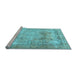 Sideview of Machine Washable Persian Light Blue Traditional Rug, wshtr3252lblu