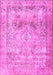 Machine Washable Persian Pink Traditional Rug, wshtr3252pnk