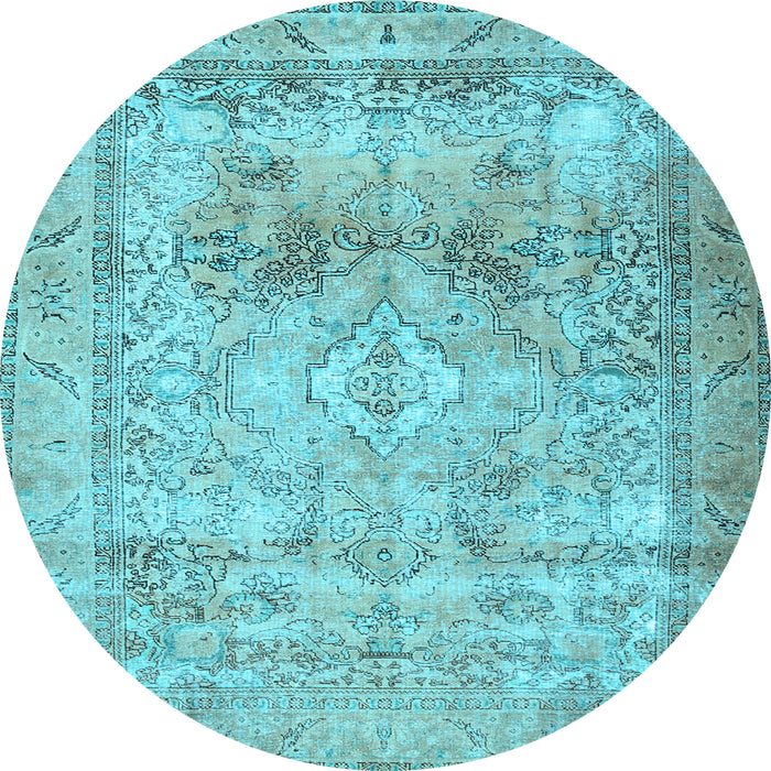 Round Persian Light Blue Traditional Rug, tr3252lblu