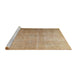 Sideview of Machine Washable Traditional Bronze Brown Rug, wshtr3253