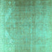 Square Persian Turquoise Traditional Rug, tr3253turq