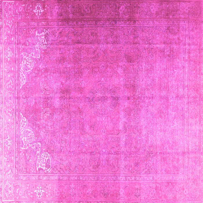 Square Machine Washable Persian Pink Traditional Rug, wshtr3253pnk