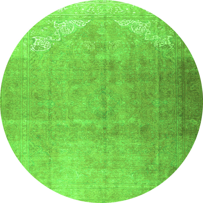 Square Persian Green Traditional Rug, tr3253grn