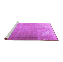 Sideview of Machine Washable Persian Purple Traditional Area Rugs, wshtr3253pur