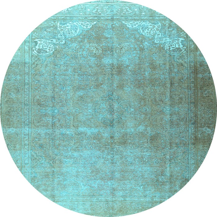 Round Persian Light Blue Traditional Rug, tr3253lblu