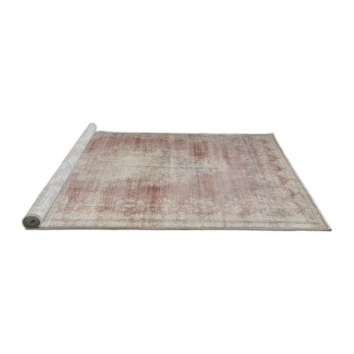 Sideview of Machine Washable Traditional Rose Pink Rug, wshtr3254