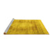 Sideview of Machine Washable Persian Yellow Traditional Rug, wshtr3254yw