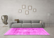 Machine Washable Persian Pink Traditional Rug in a Living Room, wshtr3254pnk