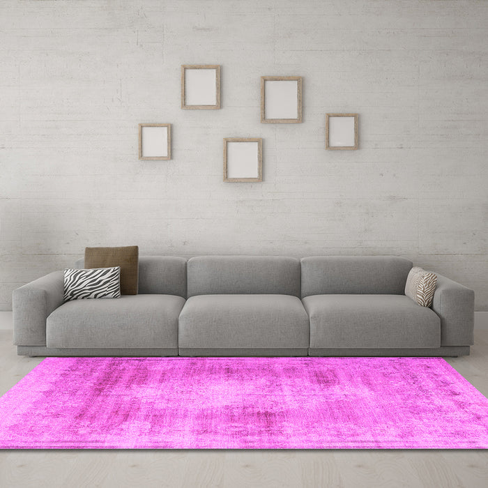 Machine Washable Persian Pink Traditional Rug in a Living Room, wshtr3254pnk