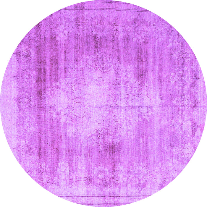 Round Persian Purple Traditional Rug, tr3254pur
