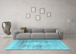 Machine Washable Persian Light Blue Traditional Rug in a Living Room, wshtr3254lblu