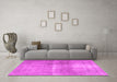 Machine Washable Persian Pink Traditional Rug in a Living Room, wshtr3255pnk