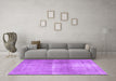 Machine Washable Persian Purple Traditional Area Rugs in a Living Room, wshtr3255pur