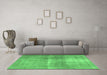 Machine Washable Persian Emerald Green Traditional Area Rugs in a Living Room,, wshtr3255emgrn