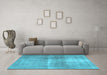 Machine Washable Persian Light Blue Traditional Rug in a Living Room, wshtr3255lblu