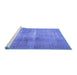 Sideview of Machine Washable Persian Blue Traditional Rug, wshtr3255blu