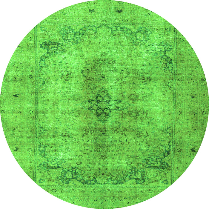 Square Persian Green Traditional Rug, tr3256grn