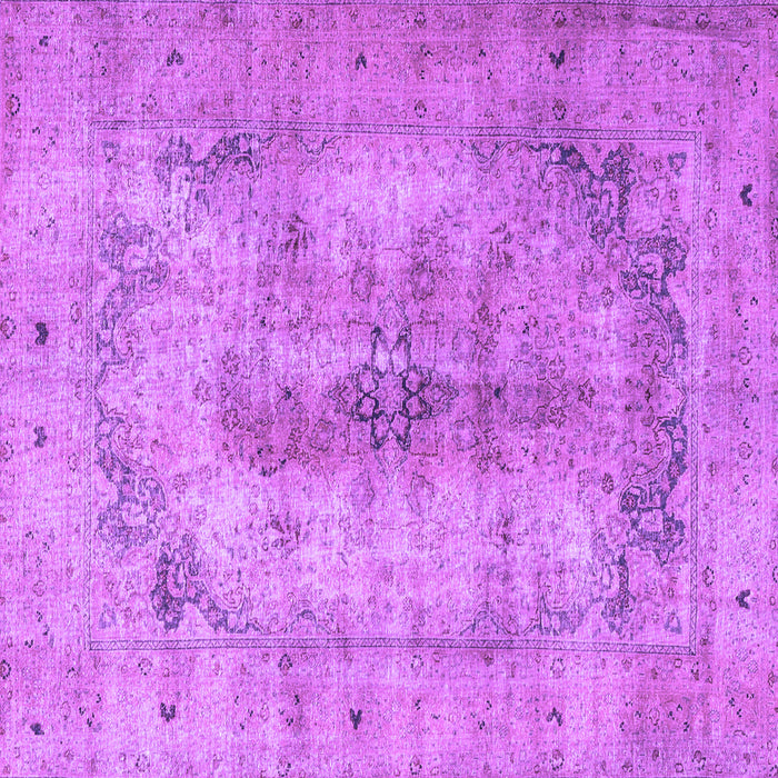 Square Machine Washable Persian Purple Traditional Area Rugs, wshtr3256pur