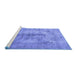 Sideview of Machine Washable Persian Blue Traditional Rug, wshtr3256blu