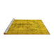 Sideview of Machine Washable Persian Yellow Traditional Rug, wshtr3256yw