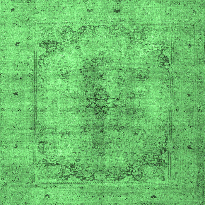 Square Persian Emerald Green Traditional Rug, tr3256emgrn
