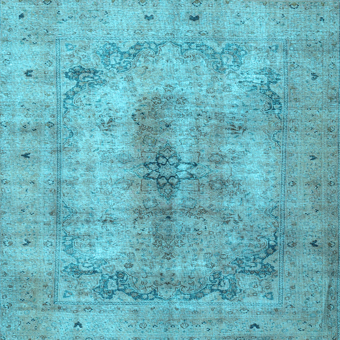 Square Machine Washable Persian Light Blue Traditional Rug, wshtr3256lblu
