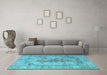 Machine Washable Persian Light Blue Traditional Rug in a Living Room, wshtr3256lblu