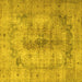 Square Persian Yellow Traditional Rug, tr3256yw