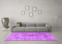 Machine Washable Persian Purple Traditional Area Rugs in a Living Room, wshtr3256pur