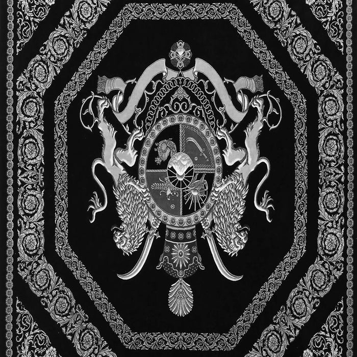 Serging Thickness of Machine Washable Persian Gray Traditional Rug, wshtr3257gry