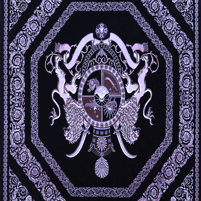 Machine Washable Persian Blue Traditional Rug, wshtr3257blu
