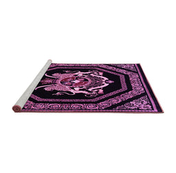 Sideview of Machine Washable Persian Purple Traditional Area Rugs, wshtr3257pur