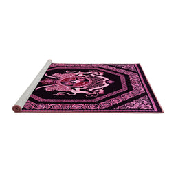 Sideview of Machine Washable Persian Pink Traditional Rug, wshtr3257pnk