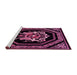 Sideview of Machine Washable Persian Pink Traditional Rug, wshtr3257pnk