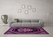 Machine Washable Persian Purple Traditional Area Rugs in a Living Room, wshtr3257pur