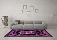 Machine Washable Persian Purple Traditional Rug, wshtr3257pur