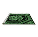 Sideview of Machine Washable Persian Emerald Green Traditional Area Rugs, wshtr3257emgrn