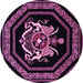 Round Persian Purple Traditional Rug, tr3257pur