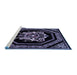 Sideview of Machine Washable Persian Blue Traditional Rug, wshtr3257blu