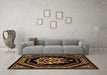 Machine Washable Persian Brown Traditional Rug in a Living Room,, wshtr3257brn