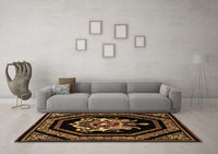 Machine Washable Persian Brown Traditional Rug, wshtr3257brn