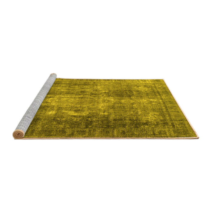 Sideview of Machine Washable Persian Yellow Traditional Rug, wshtr3258yw