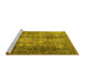 Sideview of Machine Washable Persian Yellow Traditional Rug, wshtr3258yw