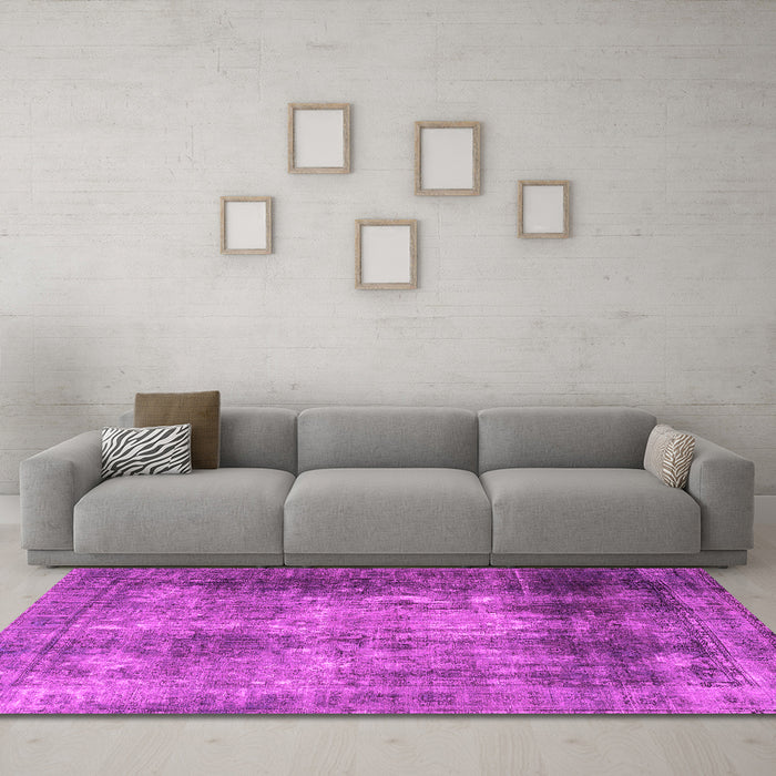 Machine Washable Persian Pink Traditional Rug in a Living Room, wshtr3258pnk