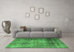 Machine Washable Persian Emerald Green Traditional Area Rugs in a Living Room,, wshtr3258emgrn