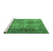 Sideview of Machine Washable Persian Emerald Green Traditional Area Rugs, wshtr3258emgrn