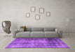 Machine Washable Persian Purple Traditional Area Rugs in a Living Room, wshtr3258pur