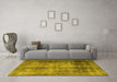 Machine Washable Persian Yellow Traditional Rug in a Living Room, wshtr3258yw