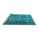 Sideview of Machine Washable Persian Light Blue Traditional Rug, wshtr3258lblu