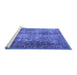 Sideview of Machine Washable Persian Blue Traditional Rug, wshtr3258blu